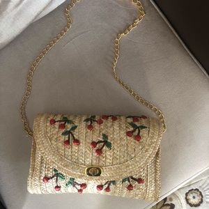 ❌SOLD❌Cheery straw summer bag